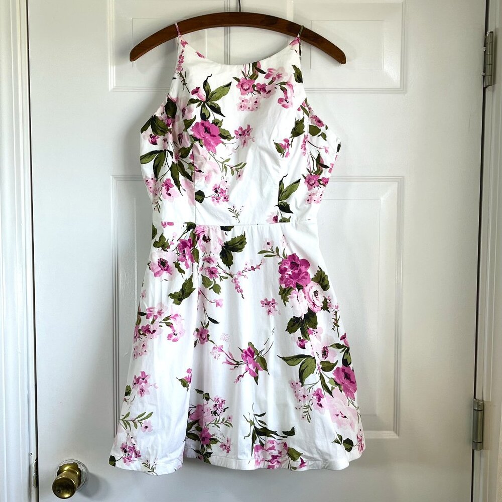 Pink and Green Floral Halter Front Sun Dress by City Studio Junior Size 13